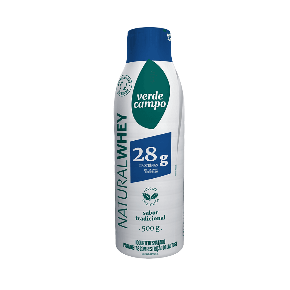 Iogurte Natural Whey Tradicional 28g de Proteína Verde Campo