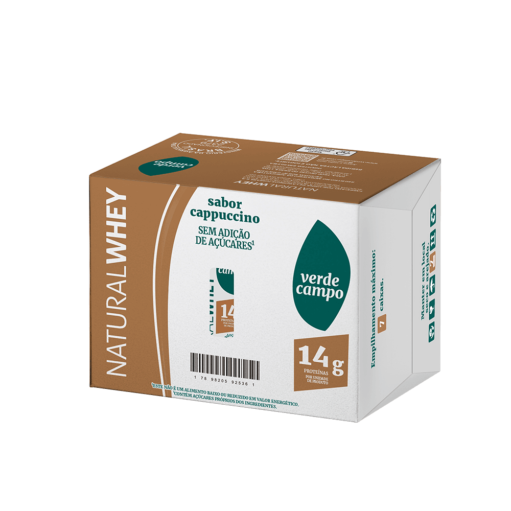 Shake Natural Whey Cappuccino 14g de Proteína Verde Campo Pack