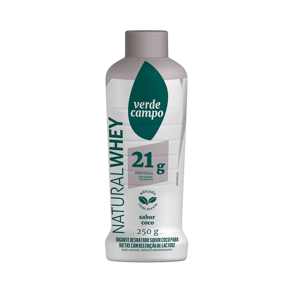 Iogurte Natural Whey Coco 21g de Proteína Verde Campo