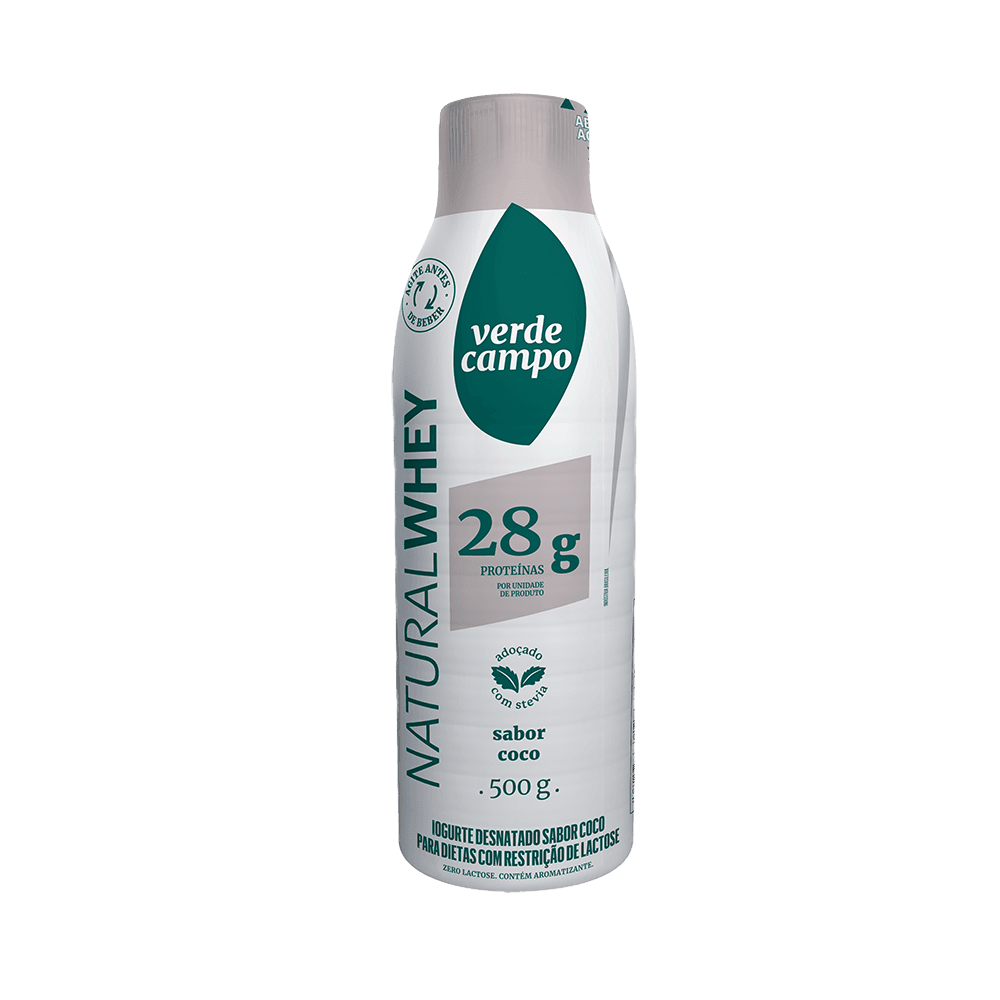 Iogurte Natural Whey Coco 28g de Proteína Verde Campo