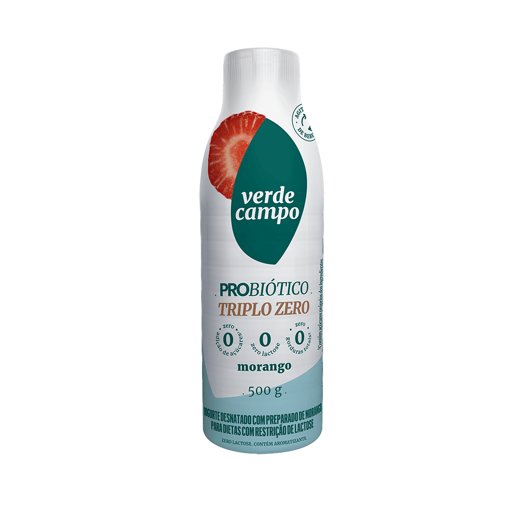 Iogurte Probiótico Morango Triplo Zero Verde Campo